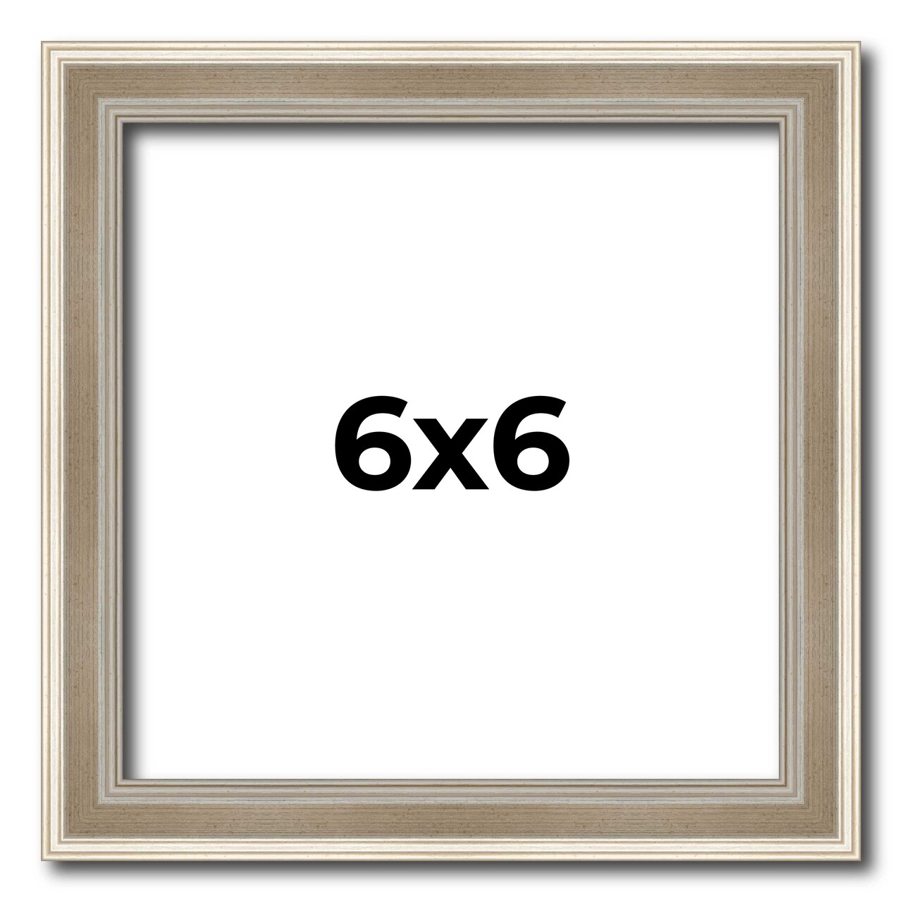 Square Classic Modern Silver Picture Frame - UV Acrylic, Foam Board Backing, Hanging Hardware